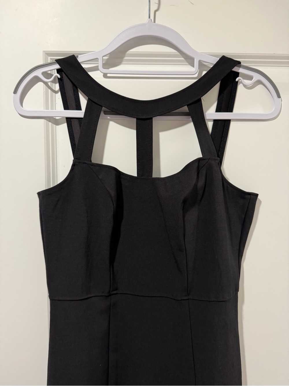 Vintage Cache Black Bodycon Cocktail Dress S Made in USA Rayon Acetate Lycra Lit - Picture 3 of 8